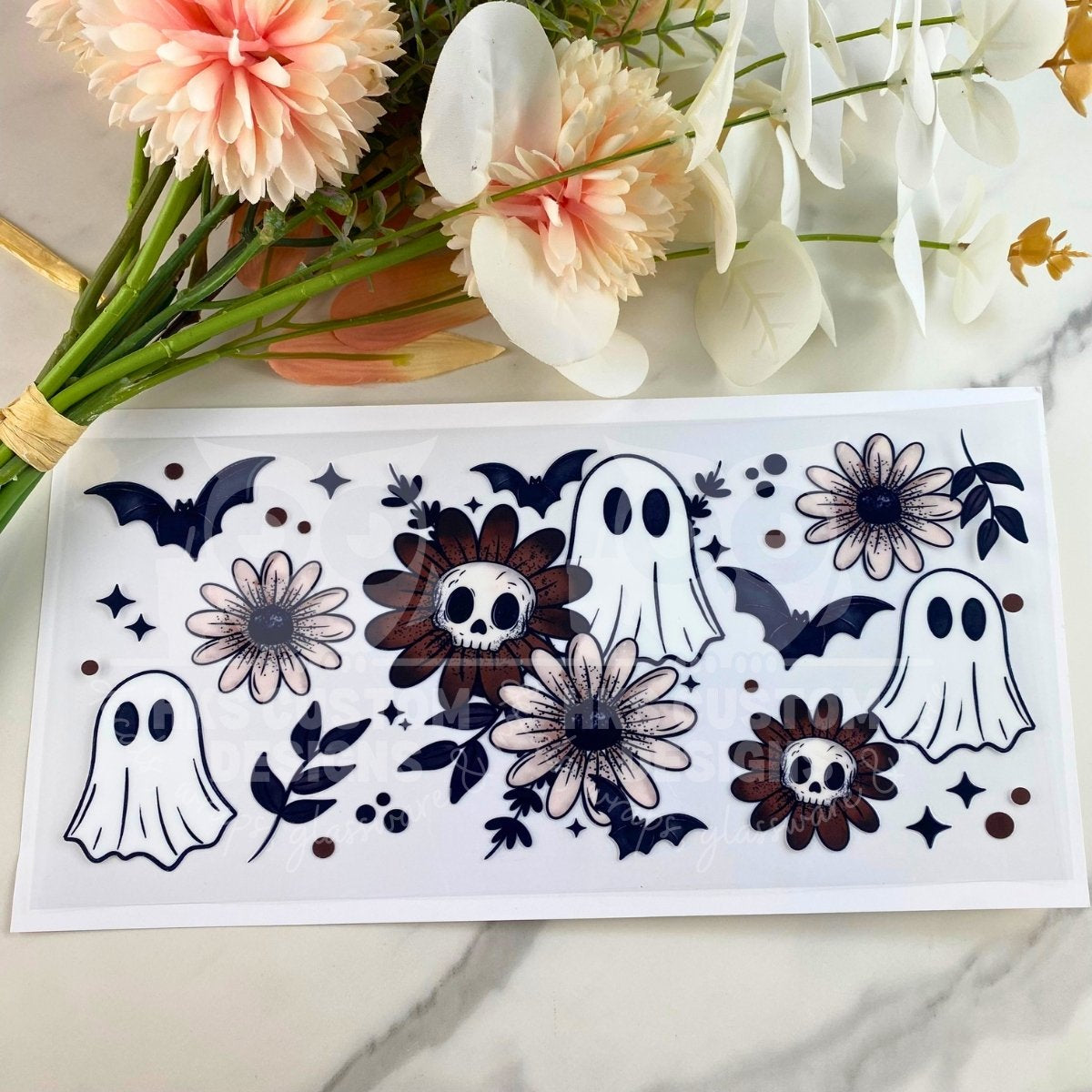 Floral Ghosts2 | 16 oz UV DTF Wrap
