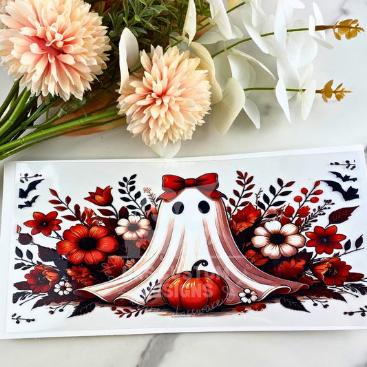 Fall Floral Ghost2 | 16 oz UV DTF Wrap