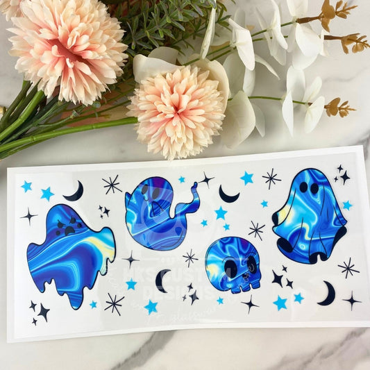 Blue Ghosts | 16 oz UV DTF Wrap