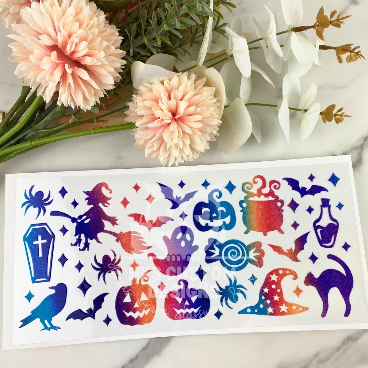 Ombre Sparkle Halloween | 16 oz UV DTF Wrap