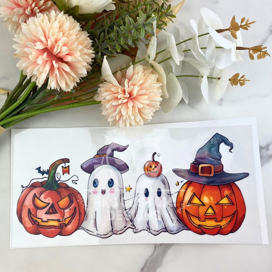 2 Ghosts 2 Pumpkins | 16 oz UV DTF Wrap