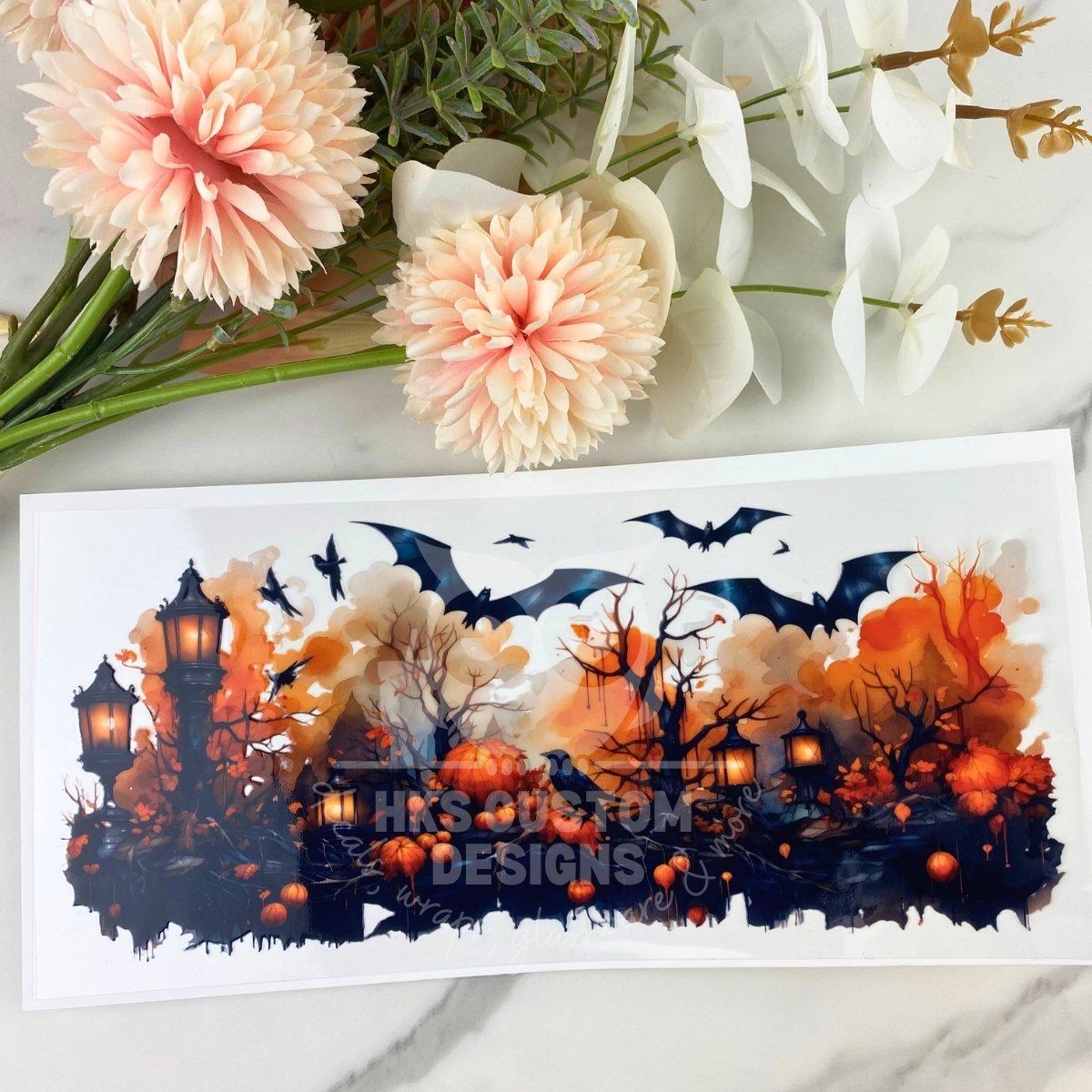 Halloween Scene | 16 oz UV DTF Wrap