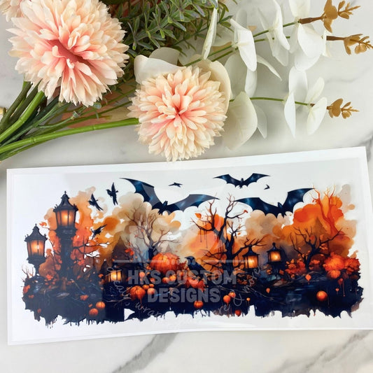 Halloween Scene | 16 oz UV DTF Wrap