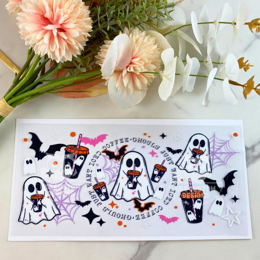 Iced Coffee Ghouls | 16 oz UV DTF Wrap