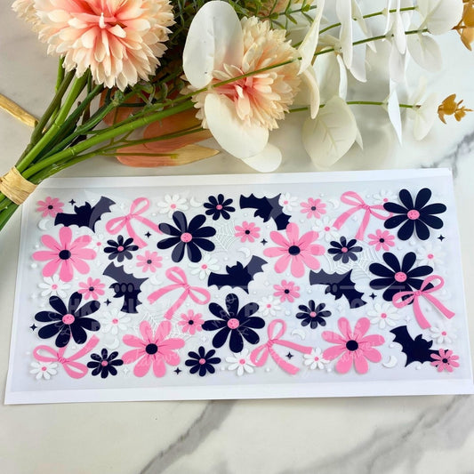 Floral Bats | 16 oz UV DTF Wrap