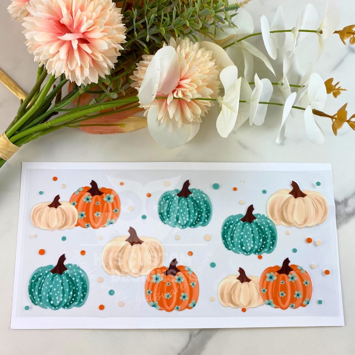 Floral Pumpkins2 | 16 oz UV DTF Wrap