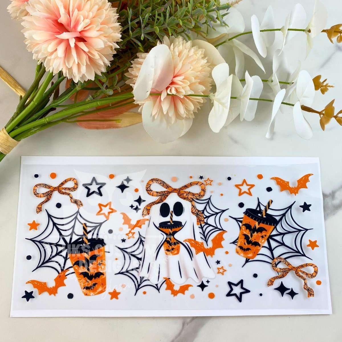 Bat Coffee Ghostie | 16 oz UV DTF Wrap