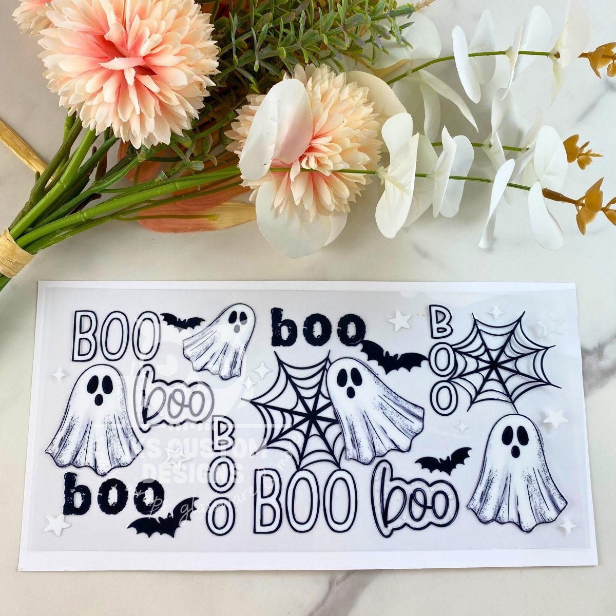 Boo Collage Ghosts | 16 oz UV DTF Wrap
