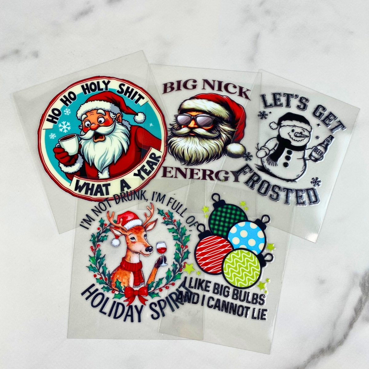 Funny Christmas Bundle2 | 3" UV DTF Ornament Decal