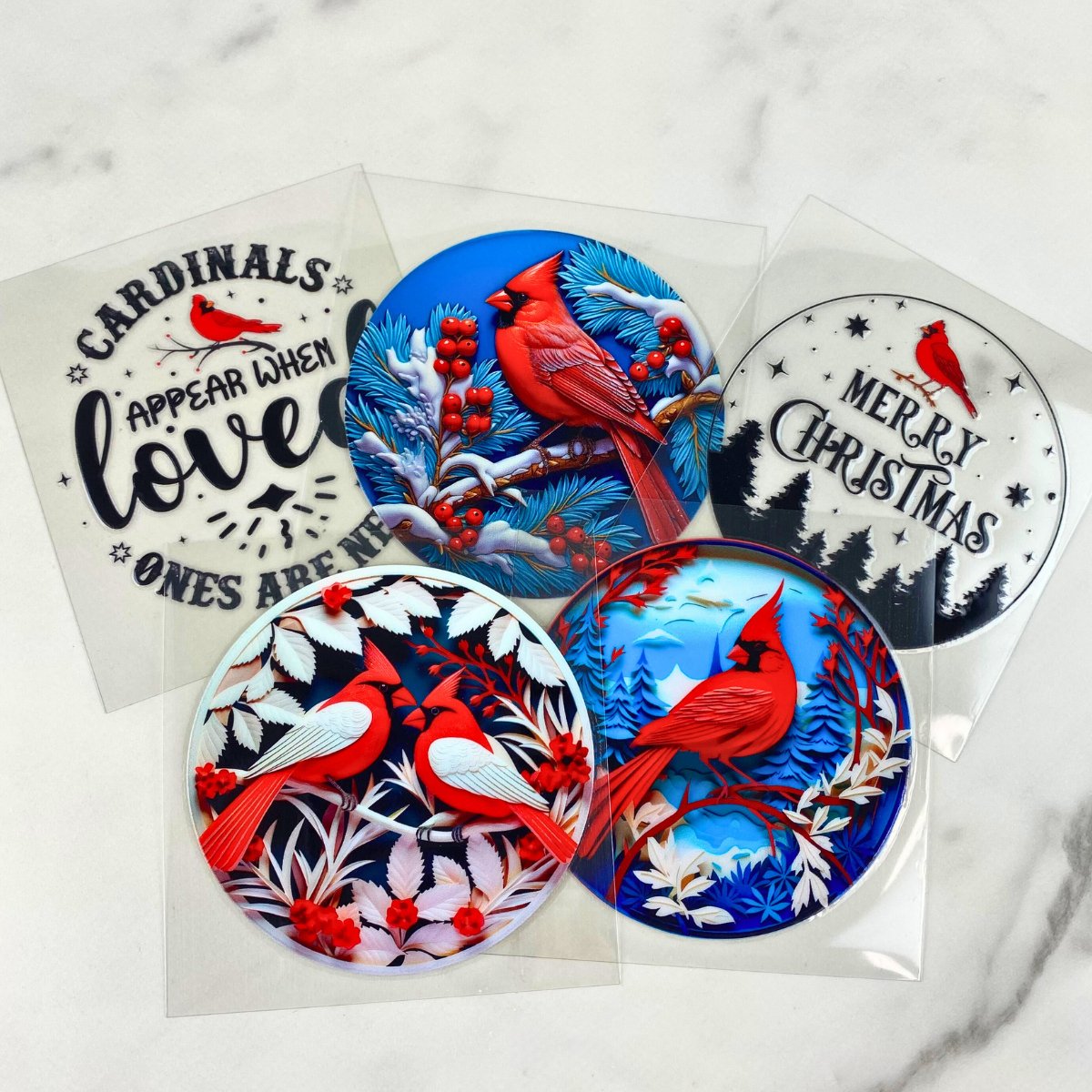 Cardinal Bundle | 3" UV DTF Ornament Decal