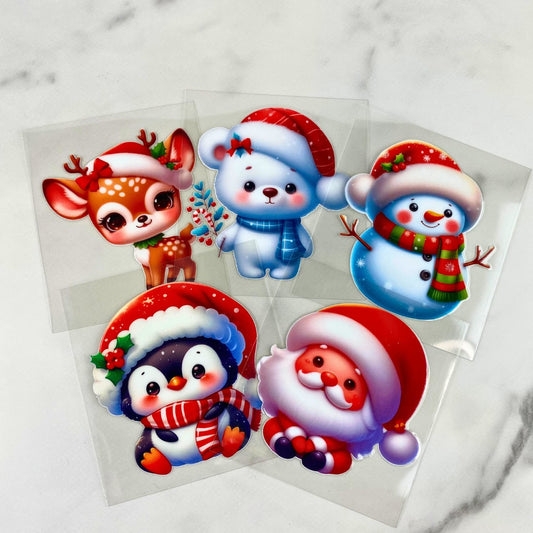 Cute Christmas Characters Bundle | 3" UV DTF Ornament Decal