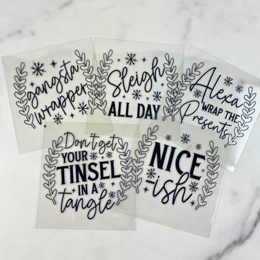 Funny Christmas Bundle | 3" UV DTF Ornament Decal