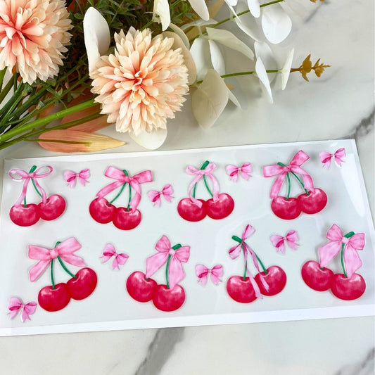 Cherry and Bows3 | 16 oz UV DTF Wrap