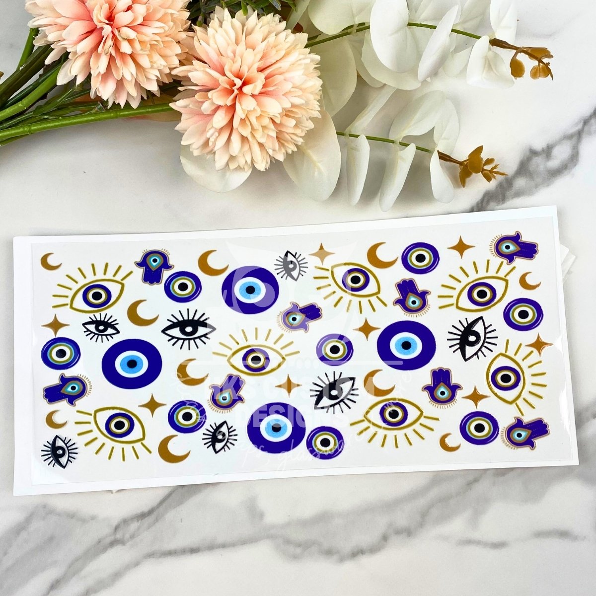 Blue Evil Eye | 16 oz UV DTF Wrap