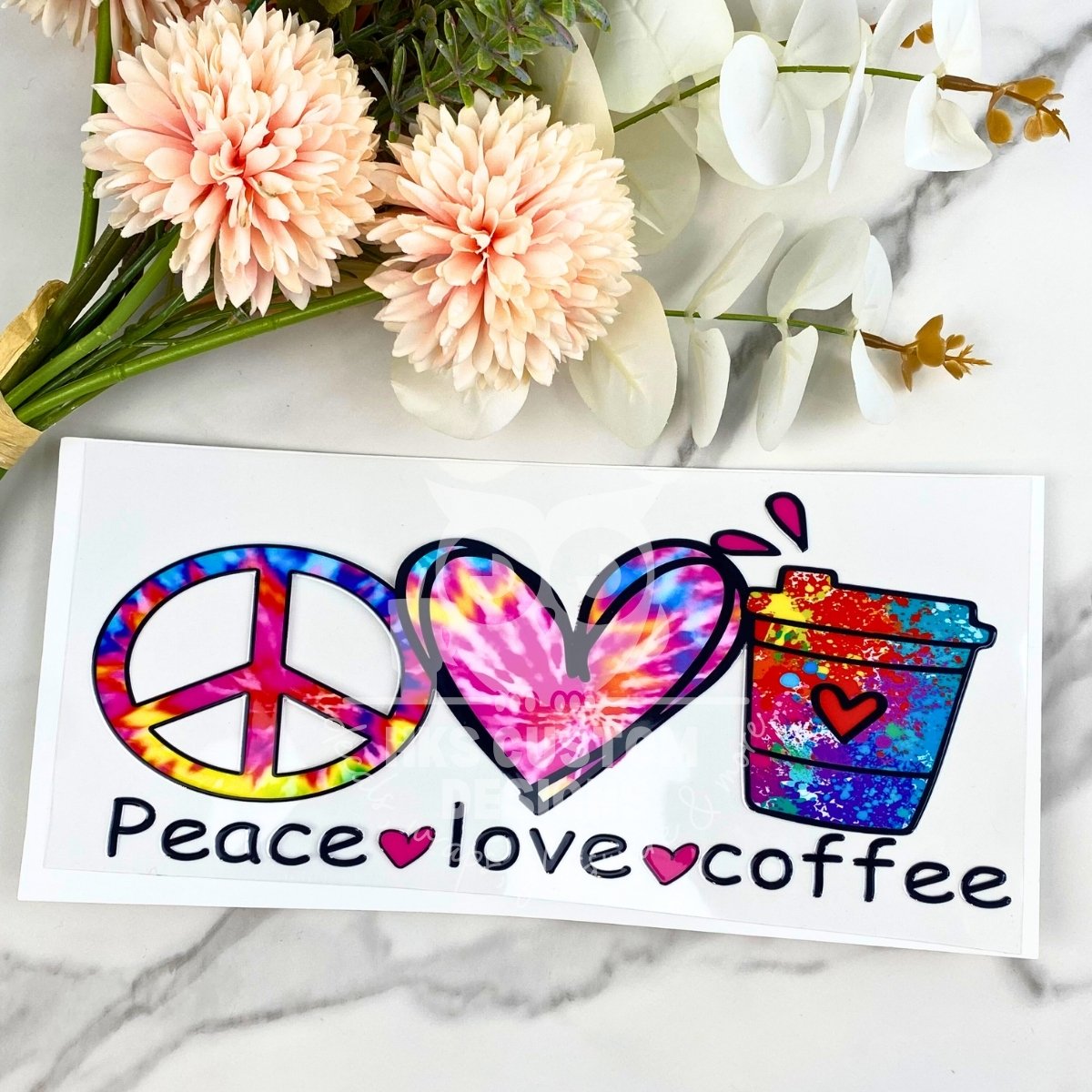 Peace Love Coffee | 16 oz UV DTF Wrap