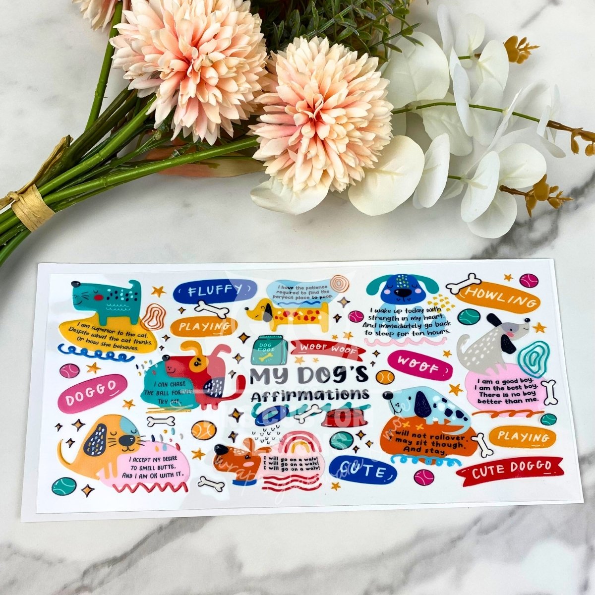 Dog Affirmations | 16 oz UV DTF Wrap