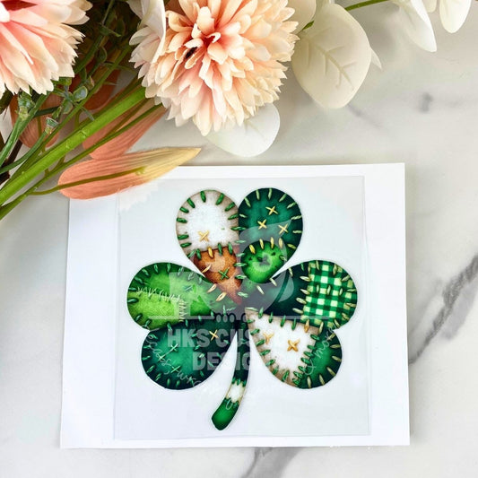 Patchwork Clover | 4" UV DTF Decal
