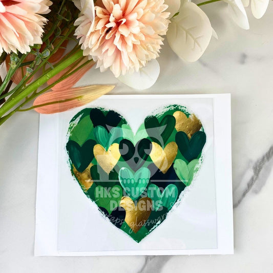 Green Heart of Hearts | 4" UV DTF Decal