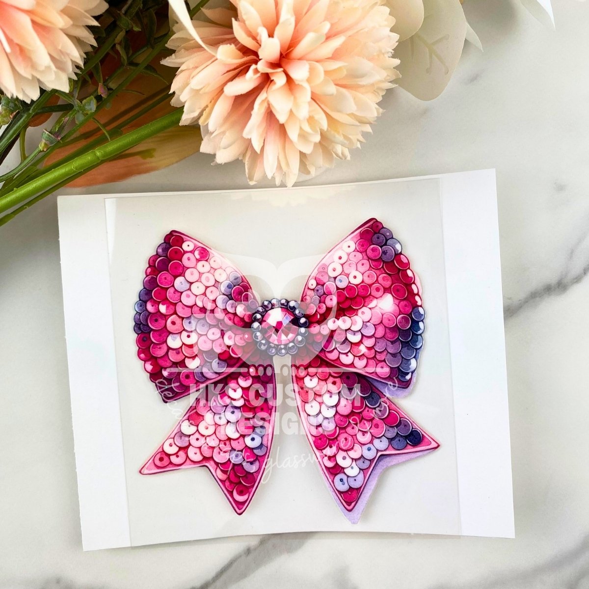 Sequin Bow | 4" UV DTF Decal