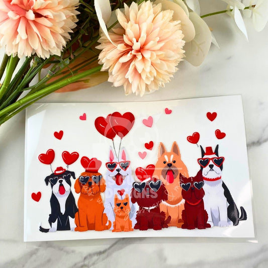 Valentine Dog Group1 | 4" UV DTF Decal