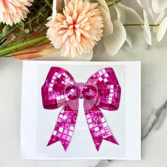 Disco Pink Bow | 4" UV DTF Decal
