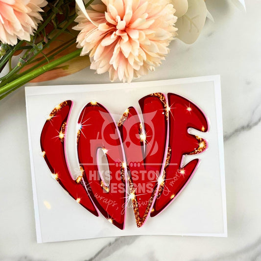 Love Heart2 | 4" UV DTF Decal