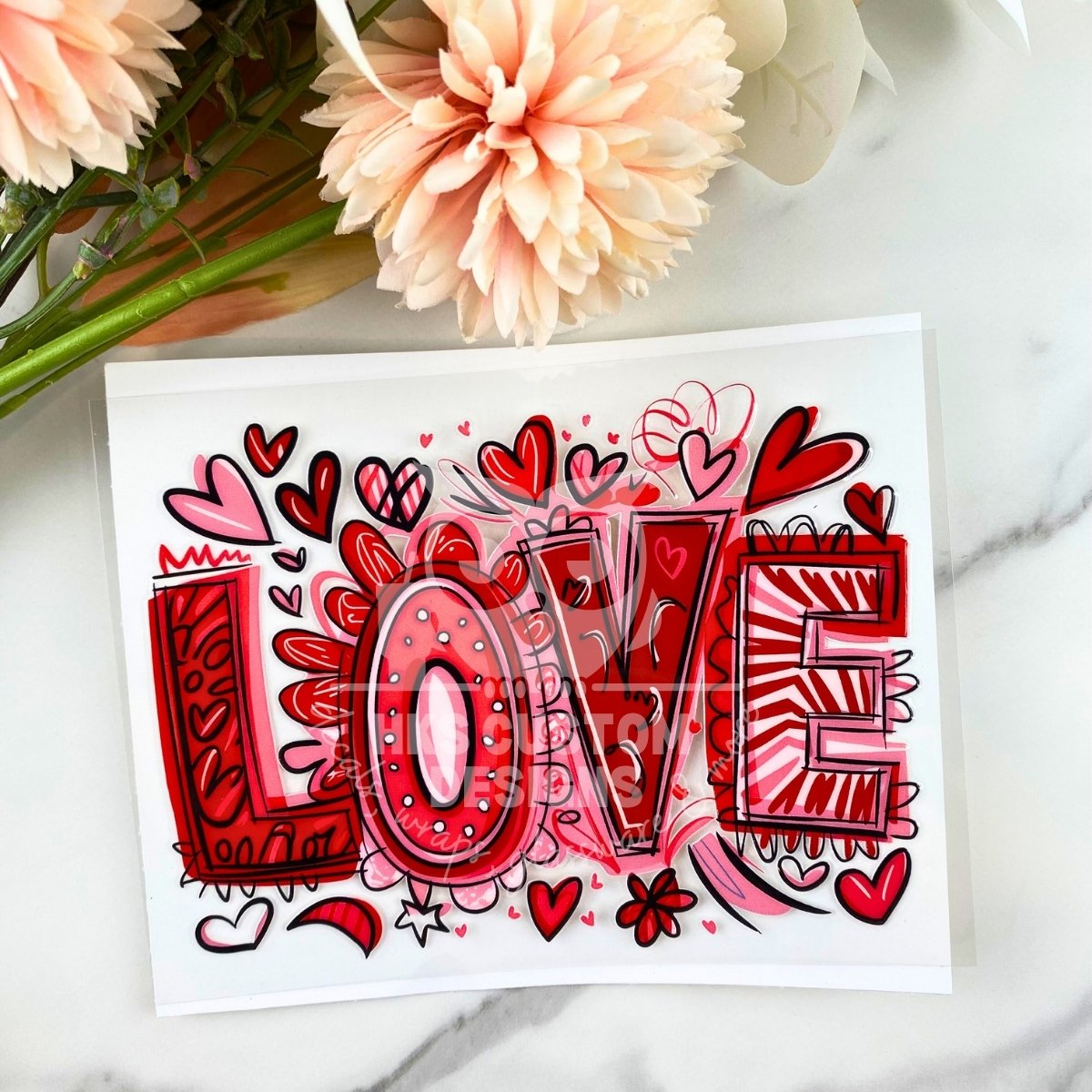 Red LOVE | 4" UV DTF Decal