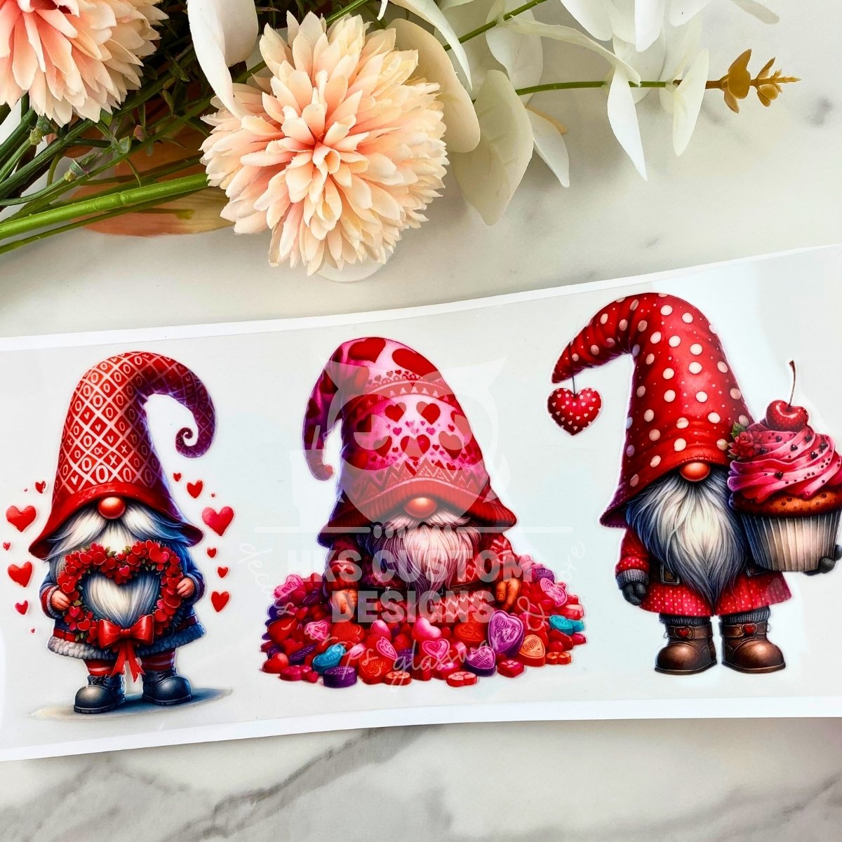 Valentine Gnomes | 16 oz UV DTF Wrap