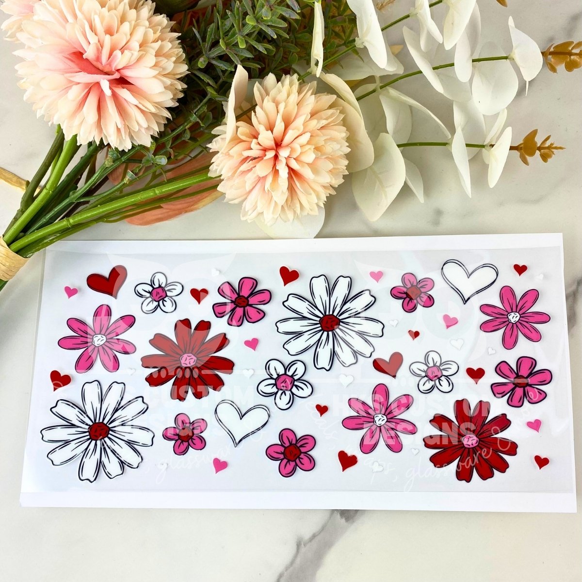 Pink & Red Flowers2 | 16 oz UV DTF Wrap