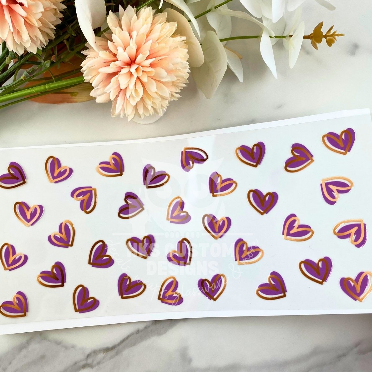 Purple Hearts | 16 oz UV DTF Wrap