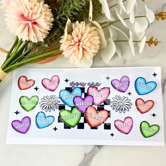 Valentine Affirmations | 16 oz UV DTF Wrap