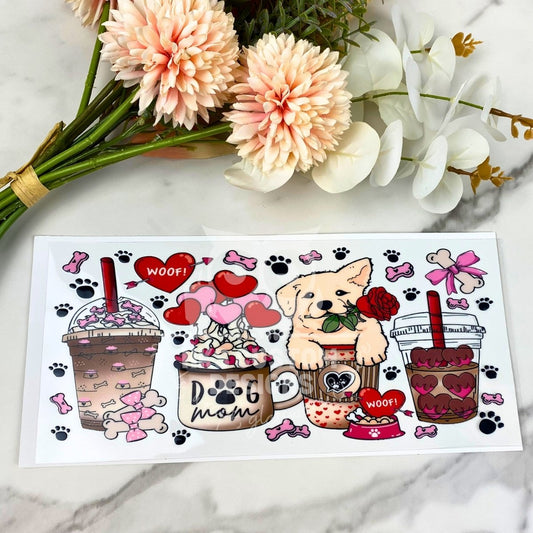 Dog Mom (Valentine's Day) | 16 oz UV DTF Wrap