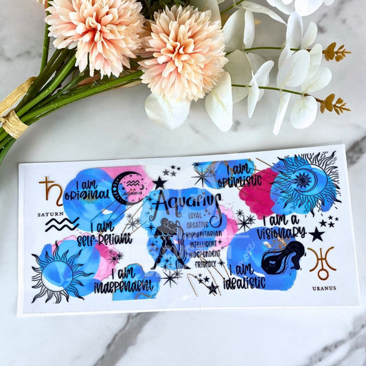 Aquarius | Zodiac 16 oz UV DTF Wrap