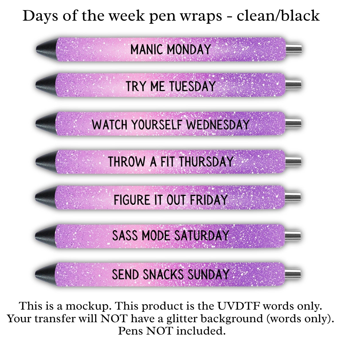 Days of the Week Pen Wraps