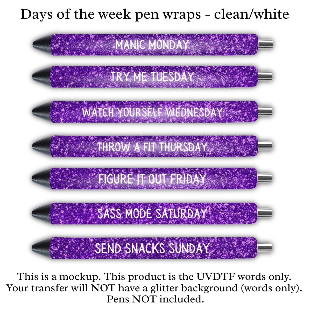 Days of the Week Pen Wraps