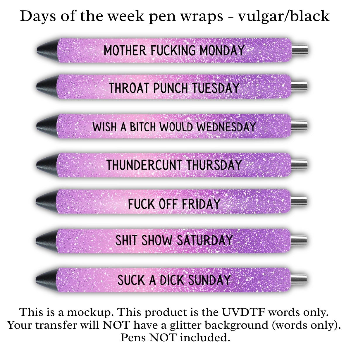 Days of the Week Pen Wraps