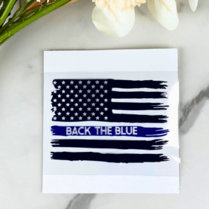 back the blue decal