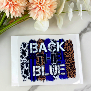 Back the Blue Leopard Decal