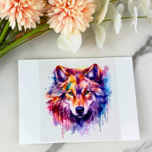 colorful wolf decal