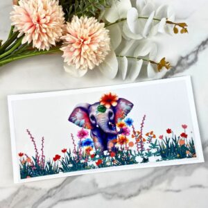 Floral Elephant | 16 oz UV DTF Wrap