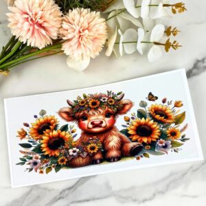 Baby Cow/Sunflowers | 16 oz UV DTF Wrap