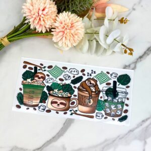 Sloth | 16 oz UV DTF Wrap