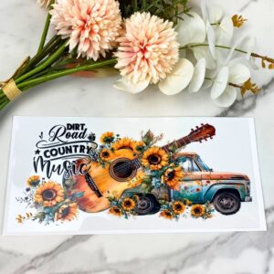 Dirt Roads & Country Music | 16 oz UV DTF Wrap