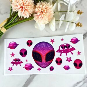 Pink Alien | 16 oz UV DTF Wrap