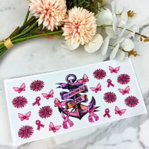 Stronger Than the Storm (Breast Cancer) | 16 oz UV DTF Wrap