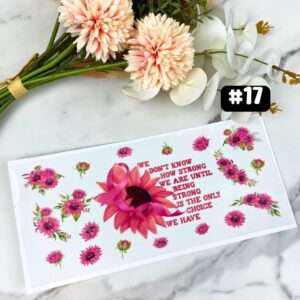 Pink Flower (Breast Cancer) | 16 oz UV DTF Wrap