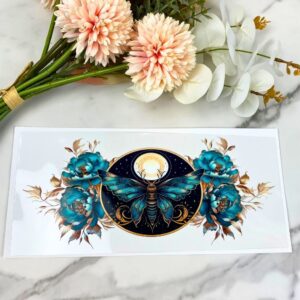 Floral Moth | 16 oz UV DTF Wrap