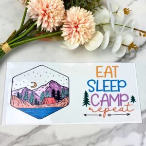 Eat Sleep Camp | 16 oz UV DTF Wrap
