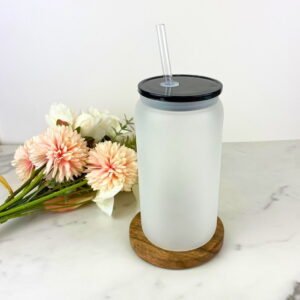 16 oz Black Frost Glass