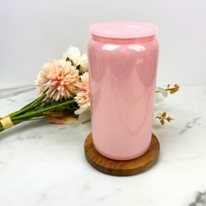16 oz Light Pink Shimmer Glass